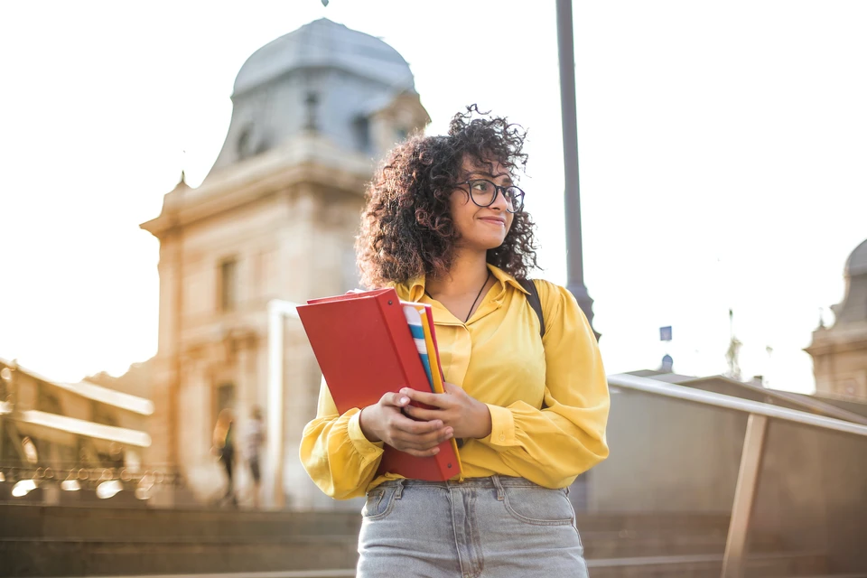 A student on campus