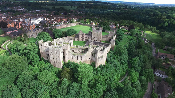 Ludlow Castle from the air by Colin Watts on Unsplash.